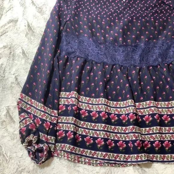 clover & scout multi color floral blouse size medium - Picture 8 of 11